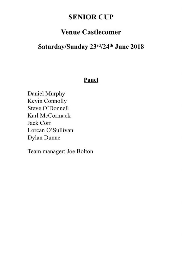 Senior Cup 23-24 June