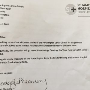 Donation from Seniors to St James Hospital
